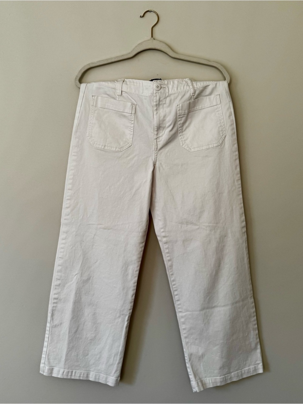 Sanctuary The Marine Crop Denim Wide Leg Pants, White – Size 28 / 6